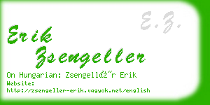 erik zsengeller business card